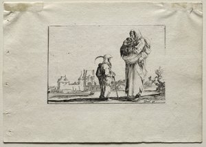Caprices: Beggar Woman with a Baby and a Little Girl by Stefano della Bella