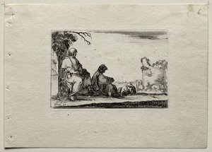 Caprices: Two Pilgrims Resting and a Peasant by Stefano della Bella