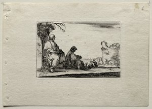 Caprices: Two Pilgrims Resting and a Peasant by Stefano della Bella