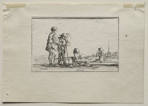 Caprices: Two Standing Beggars and a Cripple by Stefano della Bella