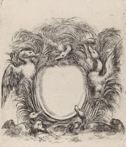 Cartouche with Ducks and Dogs