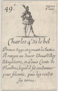Charles IV, called the Fair, Wise Prince, from Game of the Kings of France, 1644 by Stefano della Bella