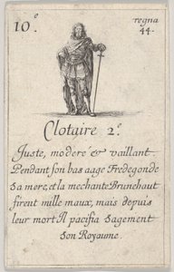 Clotaire II Juste, moderé..., from Game of the Kings of France by Stefano della Bella