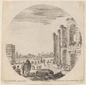 Colosseum and Arch of Constantine by Stefano della Bella