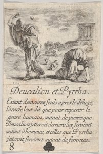 Deucalion and Pyrrha, from Game of Mythology, 1644 by Stefano della Bella