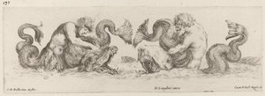 Dolphins and Tritons by Stefano della Bella