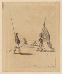 Standard-Bearer and Three Pikemen by Stefano della Bella