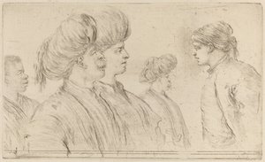 Four Turks and a Black Man by Stefano della Bella