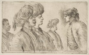Four Turks and a Black Man by Stefano della Bella