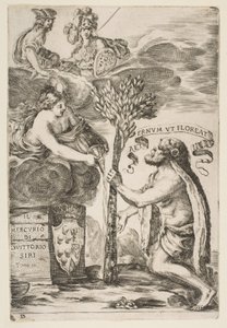 Frontispiece for Il Mercurio, III: Hercules Planting His Club by Stefano della Bella