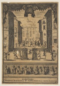 Frontispiece for the Comedy The Buffoons Li Buffoni, ca. 1639 by Stefano della Bella