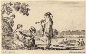 Violin Player, Sheet 6 from the Series "Various Figures and Countries" by Stefano della Bella