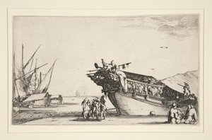 Harbor Scene from a series of eight Marines by Stefano della Bella