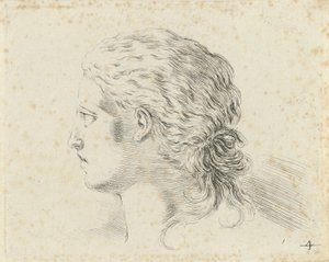 Head of a Woman, in Profile to the Left by Stefano della Bella