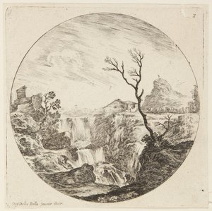 Landscape (Landscapes and Ruins of Rome, 7) by Stefano della Bella