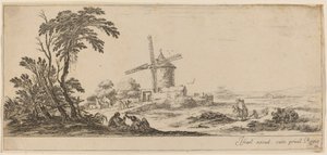 Landscape with Windmill by Stefano della Bella