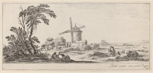 Landscape with Windmill, in or before 1647 by Stefano della Bella