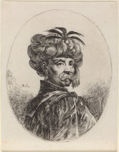 Moor in a Turban Trimmed with Five Feathers by Stefano della Bella