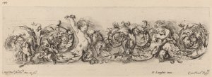 Ornamental Frieze with Children and Dogs by Stefano della Bella