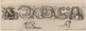 Ornamental Frieze with Eagle and Lion Engarlanded by Children, probably 1648 by Stefano della Bella