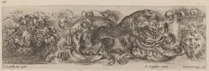 Ornamental Frieze with Leopard by Stefano della Bella
