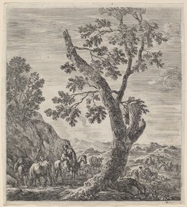 Peasant Woman on Horseback with a Child in Her Arms, 1656 by Stefano della Bella