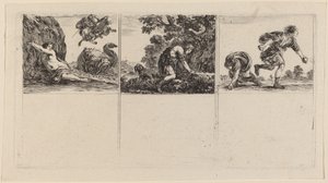 Perseus and Andromeda, Cephalus and Procris, Hippomene and Atalantus by Stefano della Bella