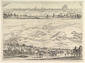 Plan and View of the Siege of Arras: Lower Part of the Plate with a Topographical View by Stefano della Bella