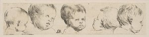 Plate 10: Five Heads of Children, from 