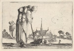 Plate 10: A Peasant Woman Turned Towards the Right with a Child on Her Back, a Boy Lying by Stefano della Bella