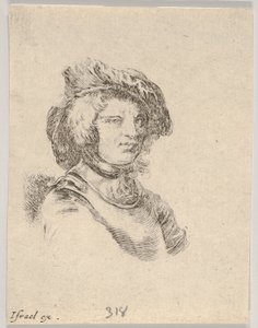 Bust of a Man Wearing a Cap and Looking Towards the Right, Plate 11 from Various Heads