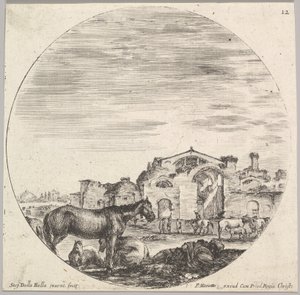 Plate 12: A Shepherd Sleeping on the Ground, ca. 1643-48 by Stefano della Bella
