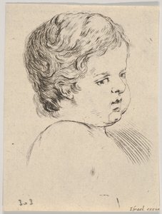 Plate 12: Head of a Child, from The Book for Learning to Draw by Stefano della Bella