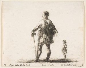 Plate 19: A Polish Nobleman in Court Dress, Standing in Center, Seen from Behind, ca. 1644-47