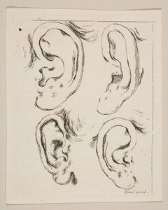 Plate 5: Four Ears, from The Book for Learning to Draw by Stefano della Bella