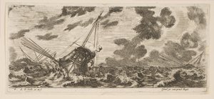 Three Ships in a Storm, from Various Embarkations (Divers Embarquements) by Stefano della Bella