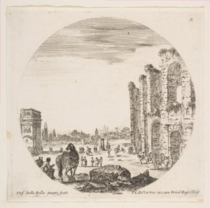 The Arch of Constantine and Part of the Colosseum by Stefano della Bella