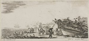 Plate Four from Various Embarkments by Stefano della Bella