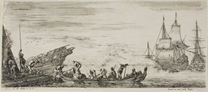 Plate One from Various Embarkments by Stefano della Bella
