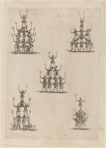 Pyramids of Jugglers by Stefano della Bella