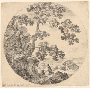 Traveling Couple, the Woman Sitting on a Horse by Stefano della Bella