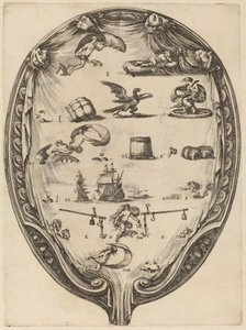 Screen Depicting the Italian Rebus of Fortune by Stefano della Bella
