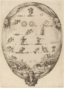 Screen Depicting the Italian Rebus of Love by Stefano della Bella