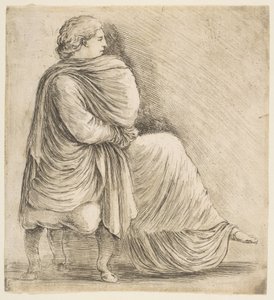 Seated Woman in Profile after Antique Bas Relief by Stefano della Bella