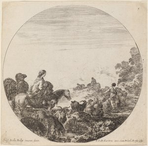 Shepherds and Flock with Woman and Camel by Stefano della Bella