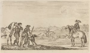 Small Deer Chased by a Cavalier