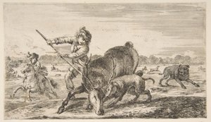 Stag at Bay, from Animal Hunts by Stefano della Bella