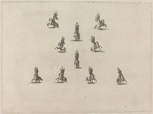 Ten Cavaliers with Large Plumed Helmets by Stefano della Bella