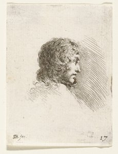Head of a Young Man in Right Profile by Stefano della Bella