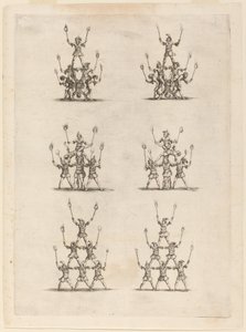 Thirty-Six Jugglers Standing in Pyramids by Stefano della Bella